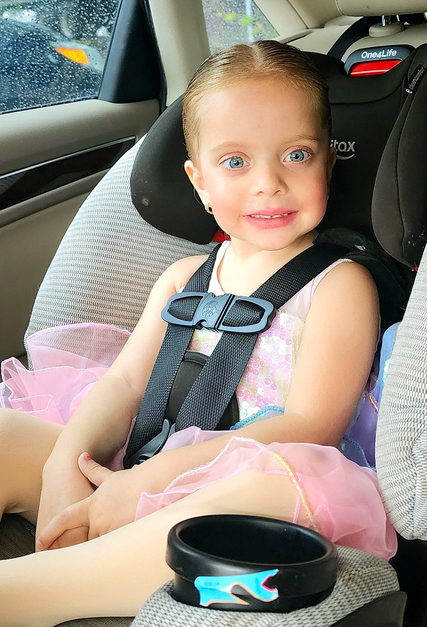 Peyton joined the competition — help win amazing prizes! auto_part, automotive_design, automotive_exterior, baby, car, car_seat, car_seat_cover, comfort, family_car, flash_photography, head_restraint, joy, motor_vehicle, person, personal_luxury_car, seat_belt, sitting, skin, steering_part, steering_wheel