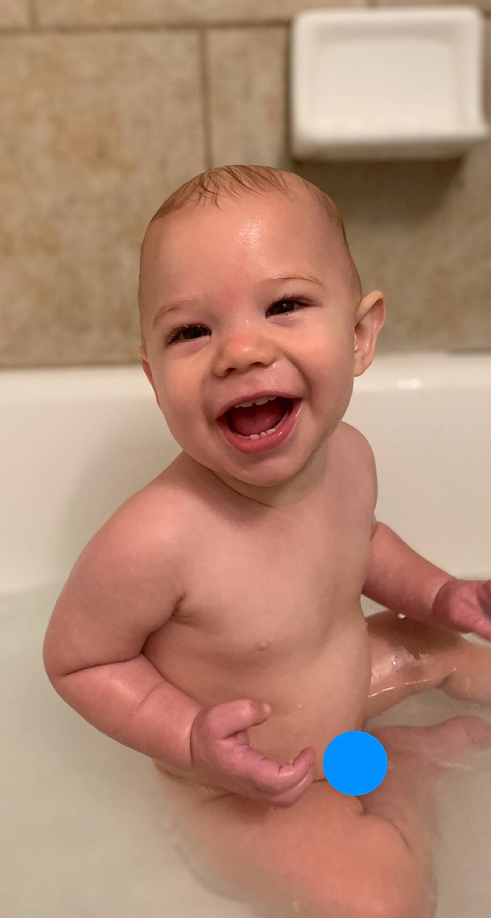 Donovan is registered to the contest to win money with this photo: baby, baby_bathing, bath_toy, bathing, bathroom, bathtub, cheek, chest, child, finger, fluid, fun, happy, person, plumbing, skin, smile, thumb, toddler, toy