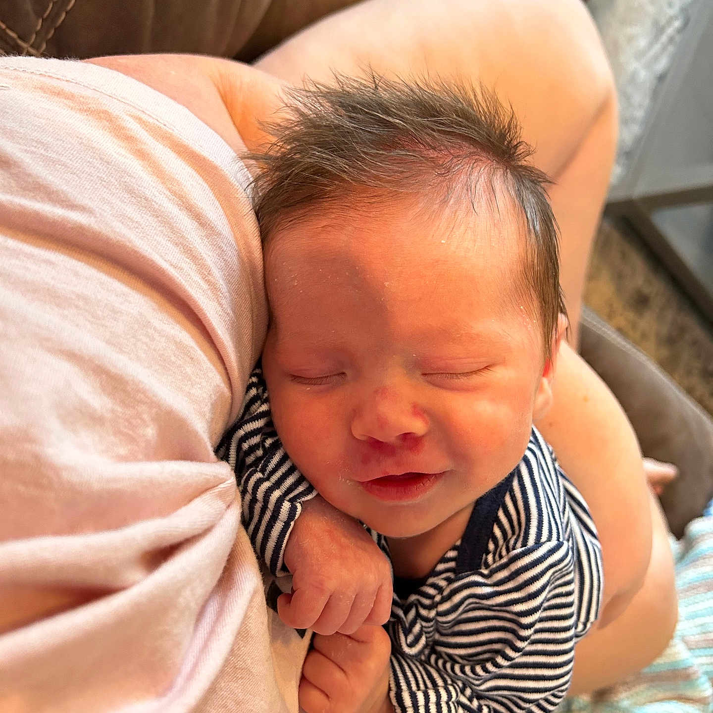 Everett joined the competition — help win amazing prizes! baby, blanket, childbirth, clothing, couch, cushion, face, furniture, glove, head, homedecor, newborn, person, photography, portrait, sleeping