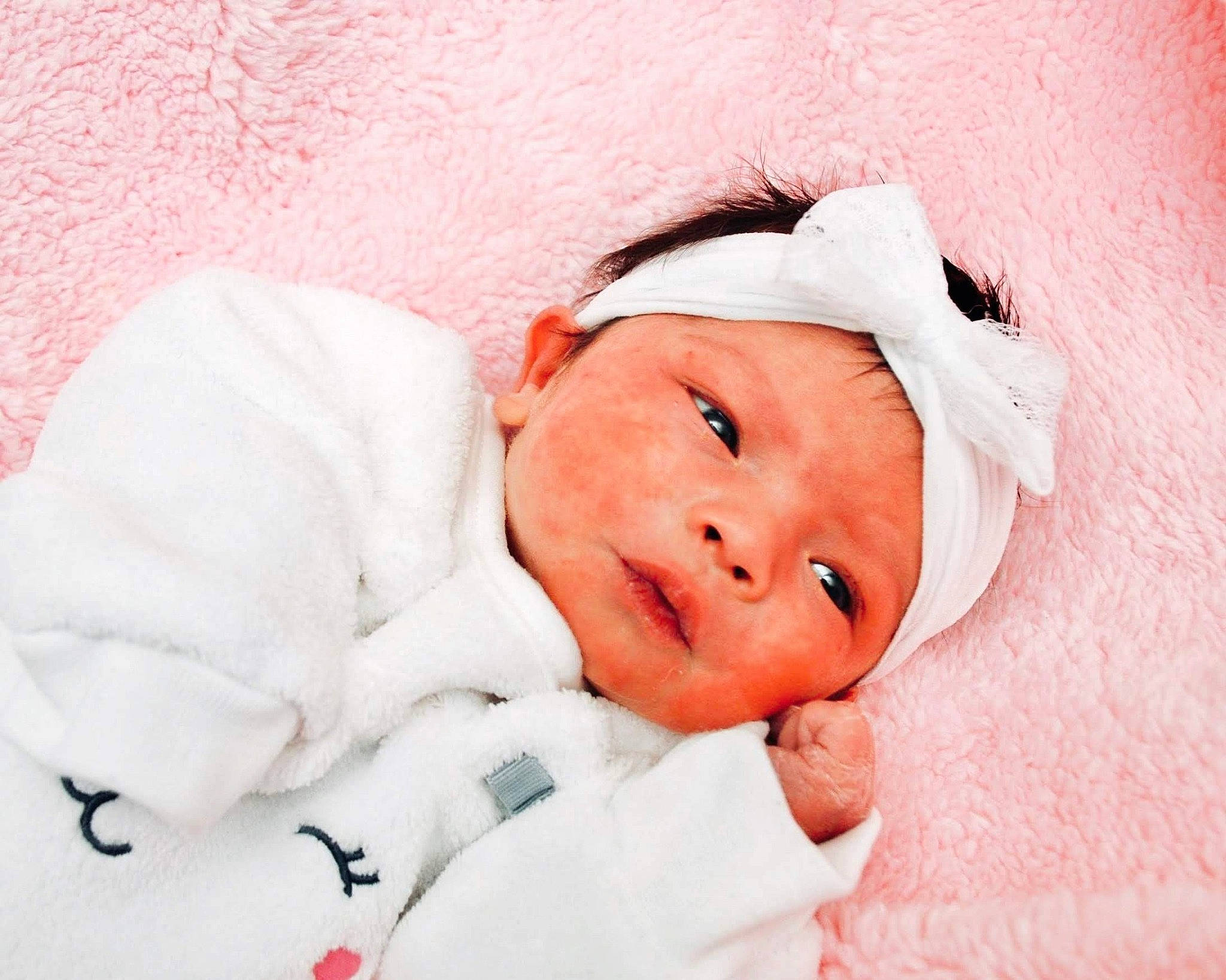 Zoey joined the competition — help win amazing prizes! cheek, child, ear, face, girl, hair_accessory, headwear, infant, lip, mouth, nose, person, product, skin, smile, textile, toddler