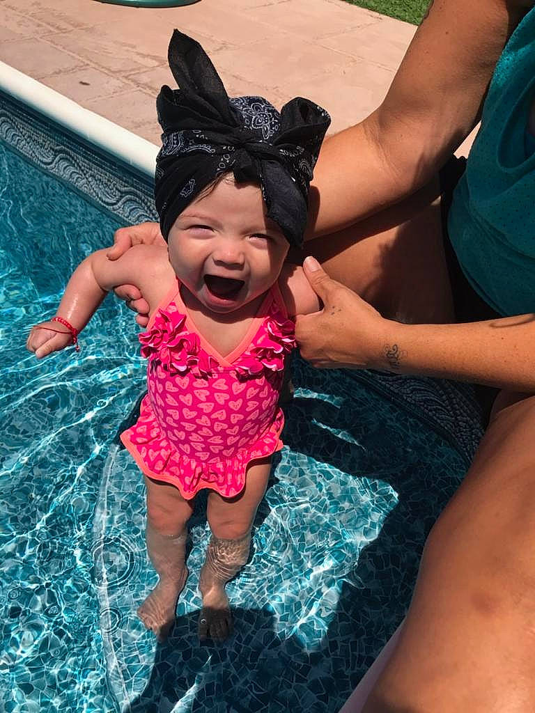 Zoey joined the competition — help win amazing prizes! child, fun, happy, leisure, muscle, person, play, recreation, smile, summer, swimming_pool, toddler, vacation, water