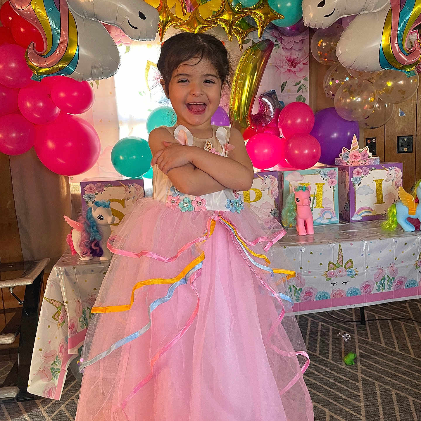 Mia is registered to the contest to win money with this photo: balloon, birthdaycake, child, clothing, cream, dessert, dress, face, female, food, fun, girl, head, icing, party, people, person, photography, portrait, purple