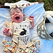 Alaina joined the competition — help win amazing prizes! baby, infant, laughing, headband, skirt, blanket, easter, bunny, basket, outdoor, grass, cute, clothing, smiling, child, celebration, happy, portrait, holiday, toddler