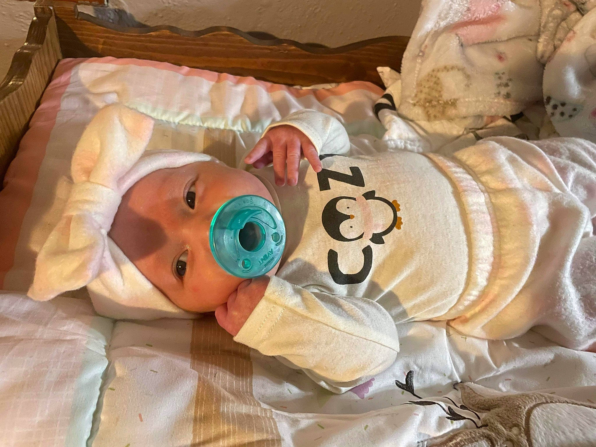 Lila is registered to the contest to win money with this photo: baby, baby_products, baby_safety, baby_sleeping, baby_toddler_clothing, bed_sheet, bedding, bedtime, cheek, child, comfort, eye, face, head, linens, person, product, room, skin, textile