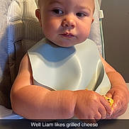 Liam joined the competition — help win amazing prizes! accessories, arm, baby, bib, bodypart, chair, couch, cushion, face, finger, furniture, hand, head, jewelry, newborn, person, photography, portrait, ring, sitting
