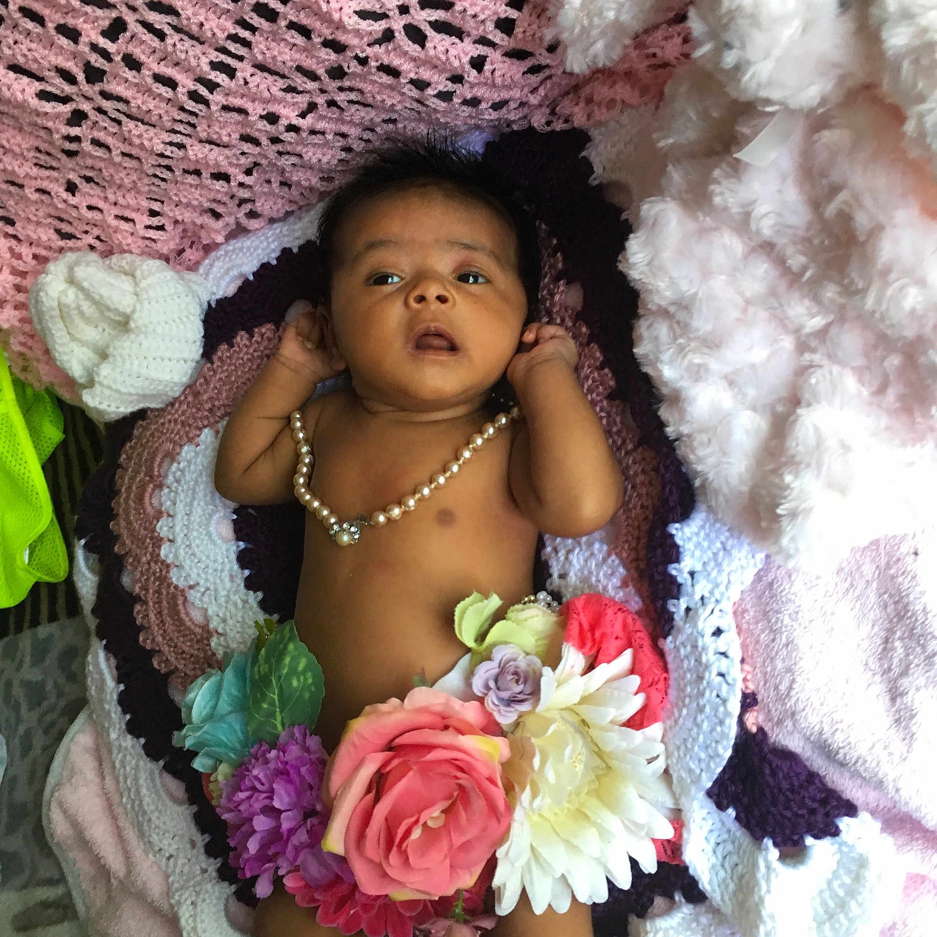 Scarlette is registered to the contest to win money with this photo: crochet, flower, girl
