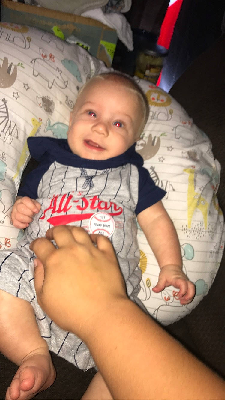 Bryer joined the competition — help win amazing prizes! baby, baby_toddler_clothing, cheek, comfort, eye, facial_expression, happy, head, human_body, iris, knee, lap, leg, mouth, person, skin, smile, thigh, thumb, toddler