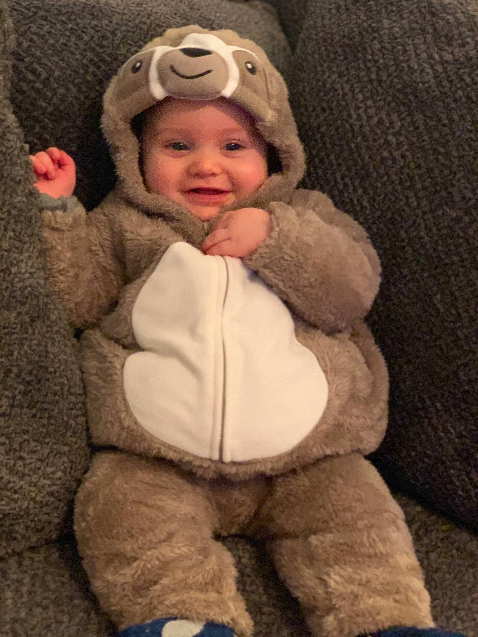 Kohen is registered to the contest to win money with this photo: baby, child, headwear, person, smile, toddler