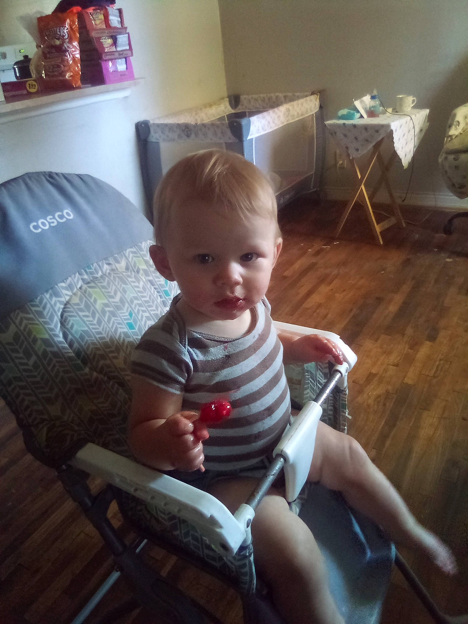 Jacob joined the competition — help win amazing prizes! baby, baby_toddler_clothing, chair, child, comfort, floor, flooring, fun, furniture, human_leg, knee, lamp, lap, leg, living_room, person, room, sitting, thigh, toddler