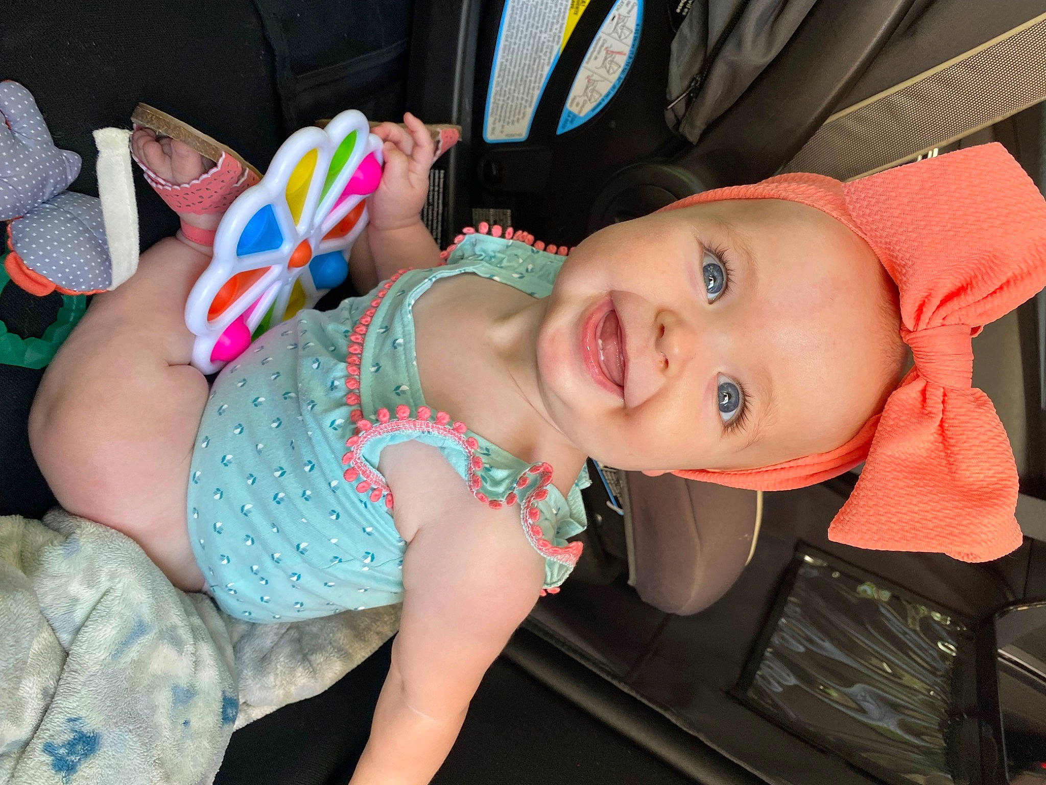 Sadie joined the competition — help win amazing prizes! auto_part, baby, baby_toddler_clothing, child, fashion_accessory, fun, happy, hat, headgear, human_body, iris, joy, lip, mouth, nose, pattern, person, pink, skin, smile