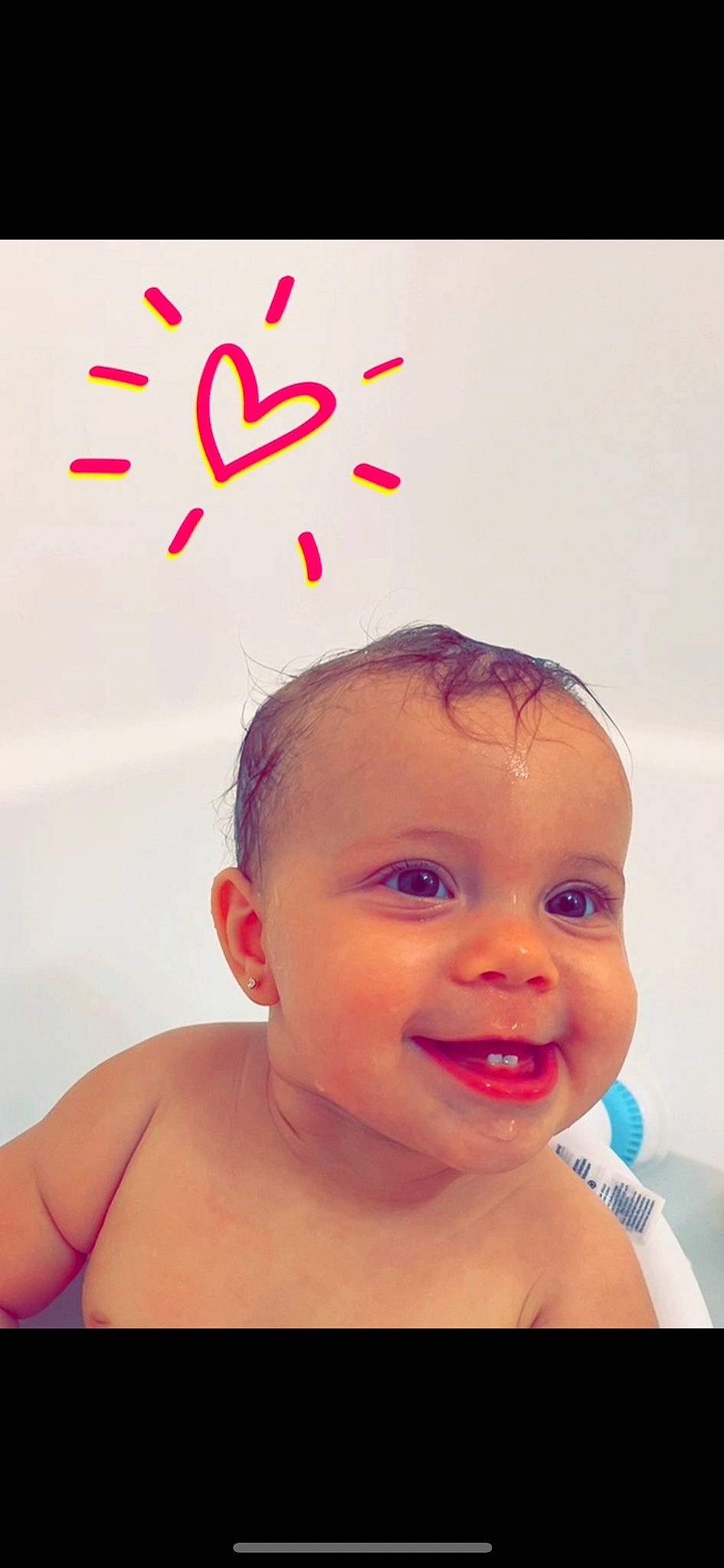 Maliyah joined the competition — help win amazing prizes! arm, baby_bathing, bathing, bathroom, cheek, ear, eyebrow, eyelash, forehead, gesture, happy, iris, joy, lip, mouth, neck, nose, person, pink, skin