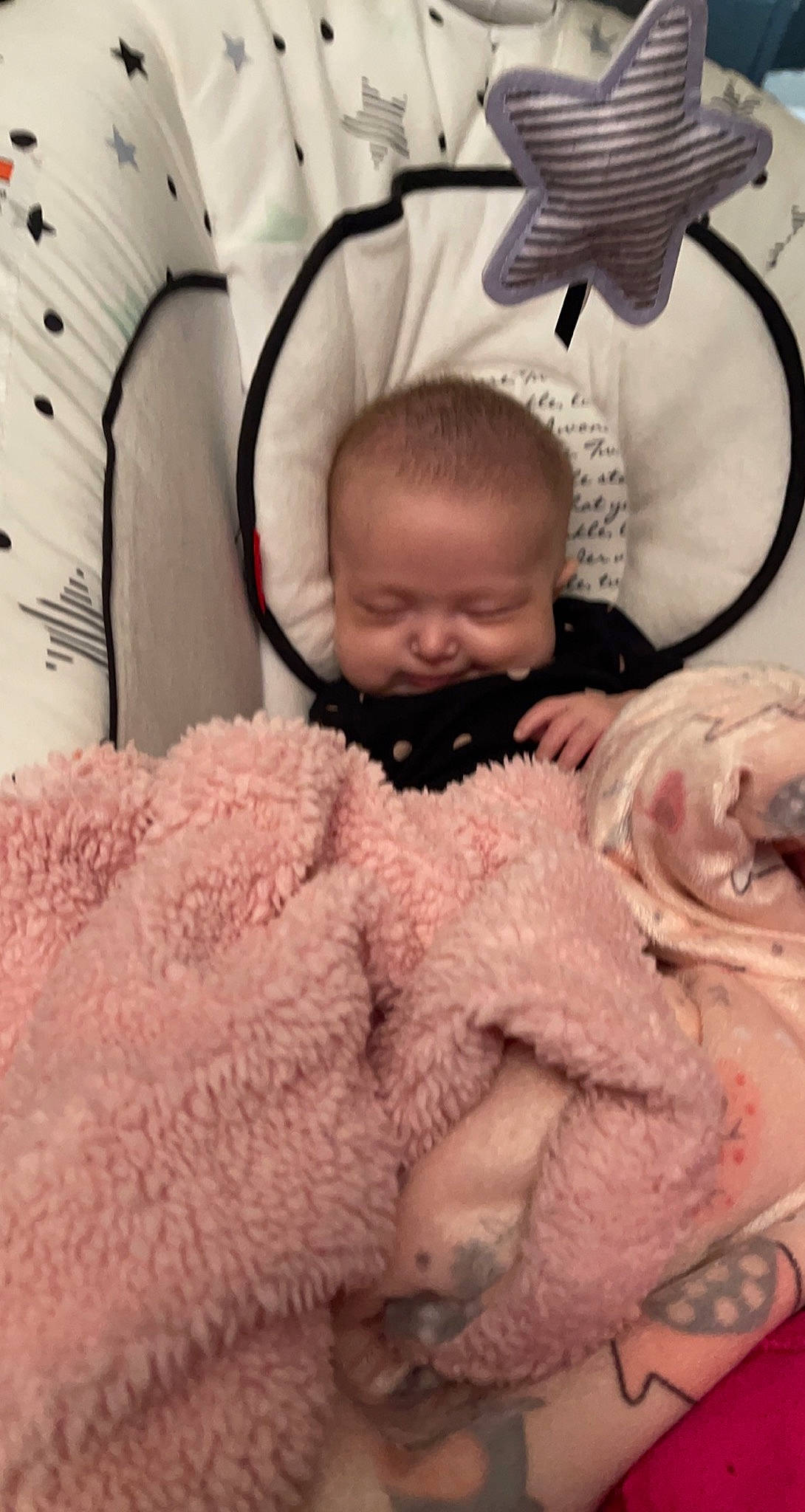 Kensley is registered to the contest to win money with this photo: baby, baby_safety, baby_sleeping, baby_toddler_clothing, beauty, cheek, child, comfort, finger, head, headgear, linens, mammal, mouth, organ, person, pink, skin, textile, thumb