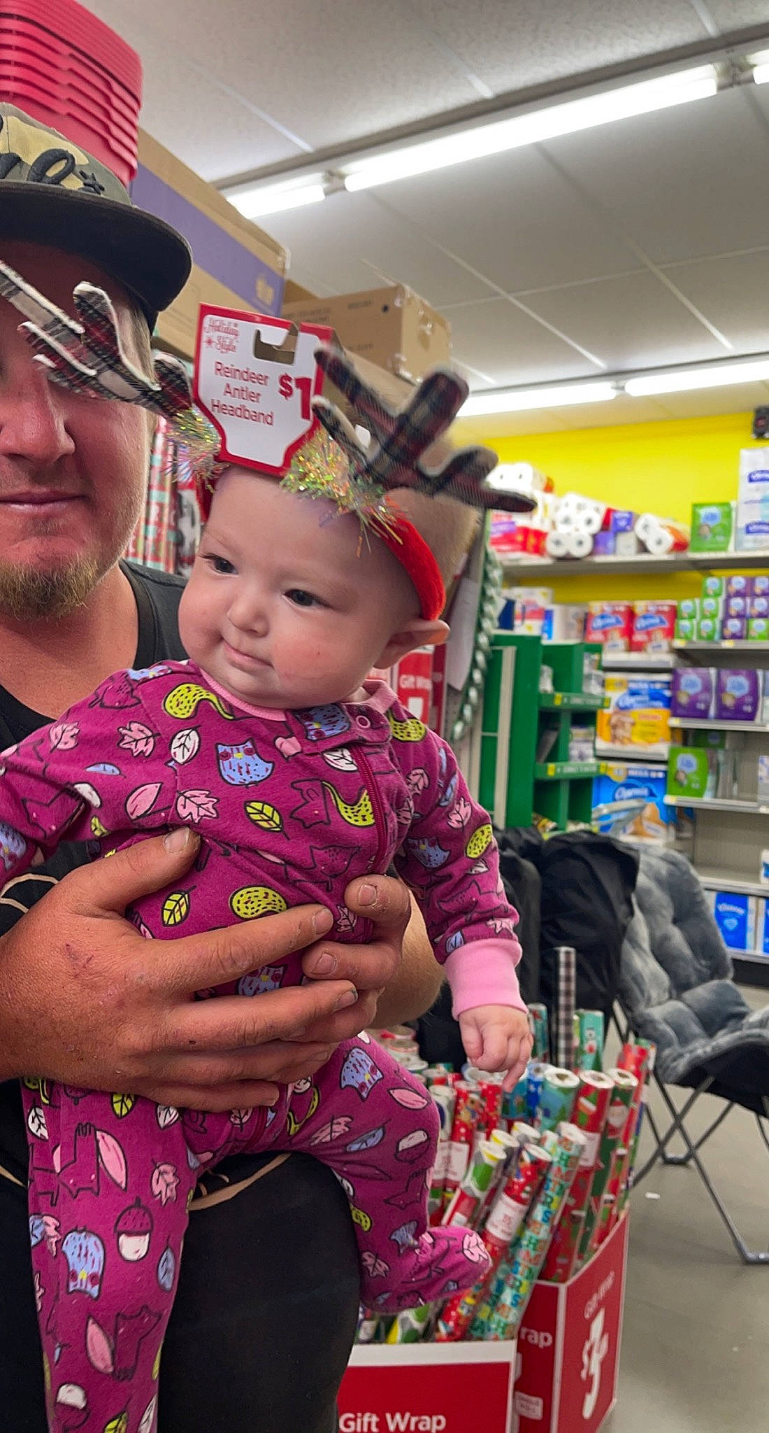 Kensley joined the competition — help win amazing prizes! baby, baseball_cap, cap, child, convenience_store, customer, event, fun, happy, headwear, holiday, person, photograph, pink, retail, service, shelf, shelving, shopping, sitting