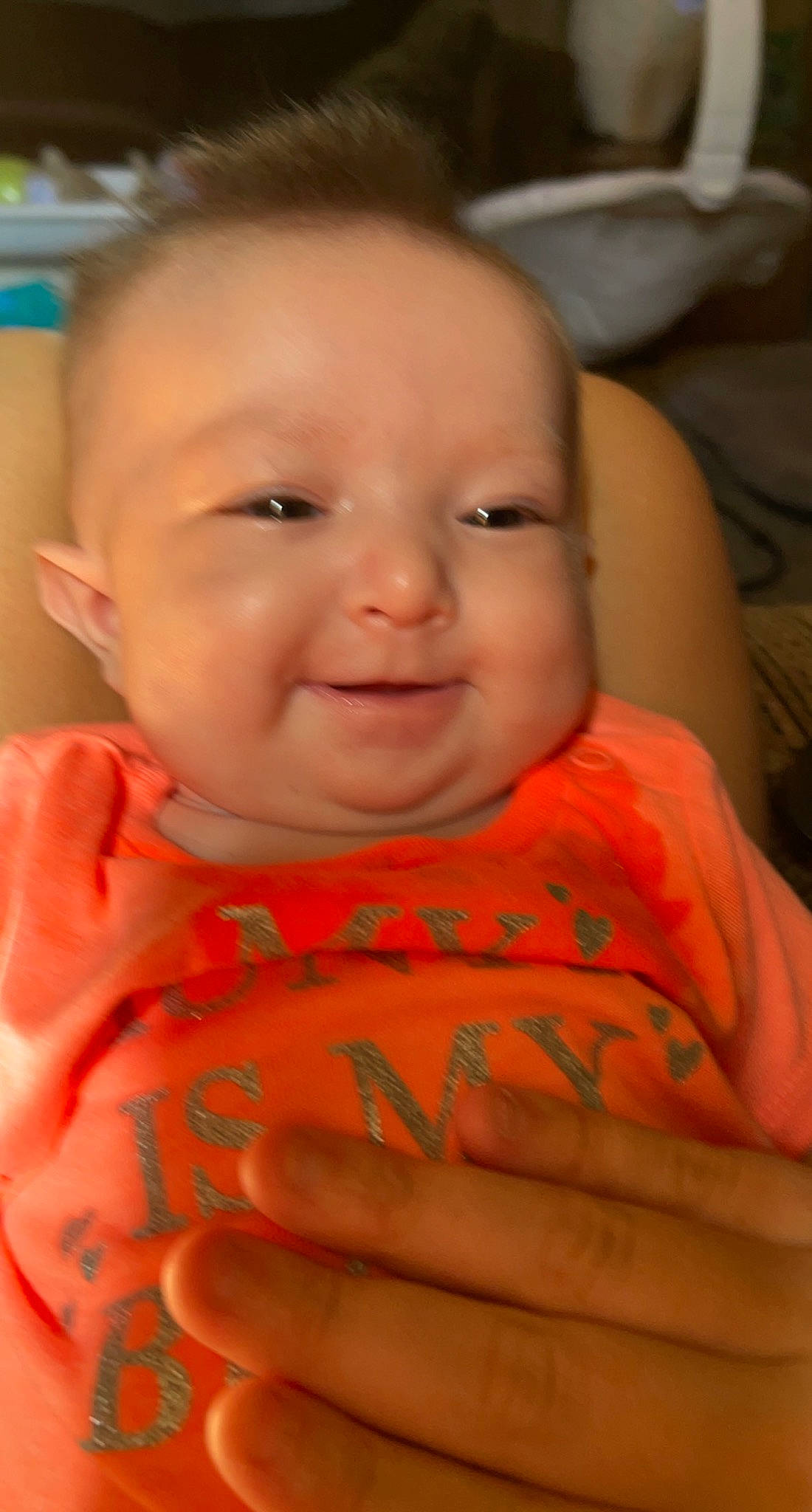 Kensley joined the competition — help win amazing prizes! baby, cheek, chin, ear, eyebrow, eyelash, facial_expression, finger, forehead, human, human_body, iris, jaw, lip, mouth, muscle, nose, person, skin, smile