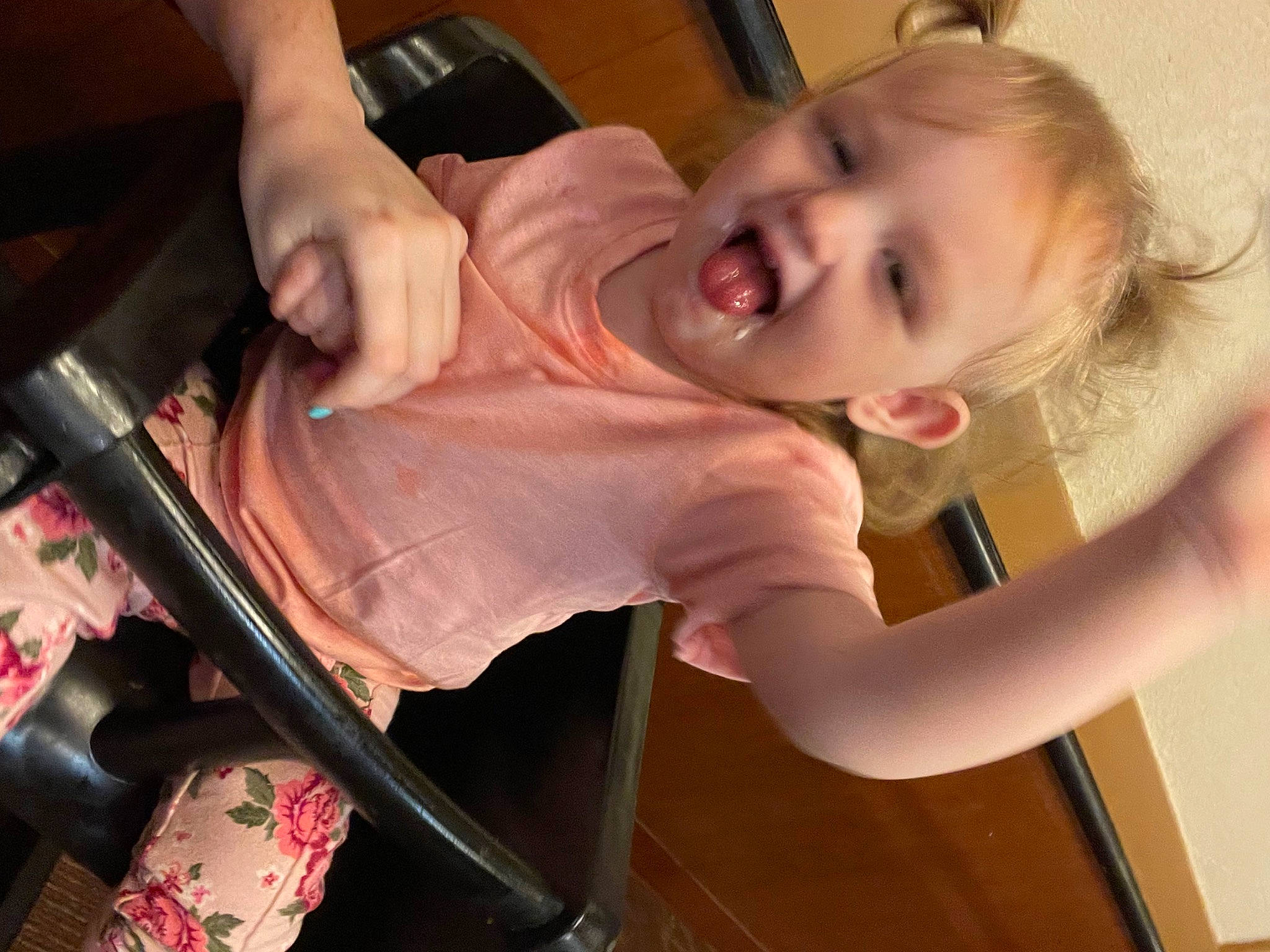 Kylie joined the competition — help win amazing prizes! arm, baby, baby_toddler_clothing, comfort, dress, electronic_device, finger, fun, gesture, hair, hand, happy, head, joint, mouth, person, shoulder, skin, smile, thumb