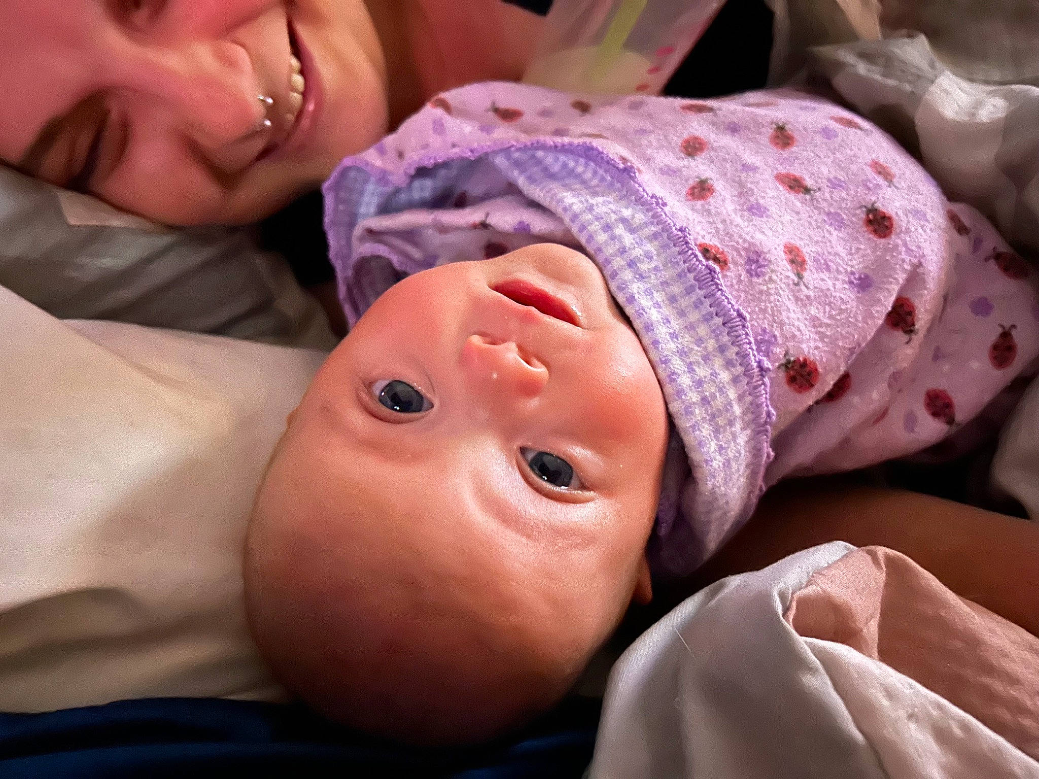 Addalynn joined the competition — help win amazing prizes! baby, cheek, child, comfort, eye, eyebrow, face, facial_expression, happy, hat, joy, lip, mouth, nose, organ, person, pink, product, skin, smile