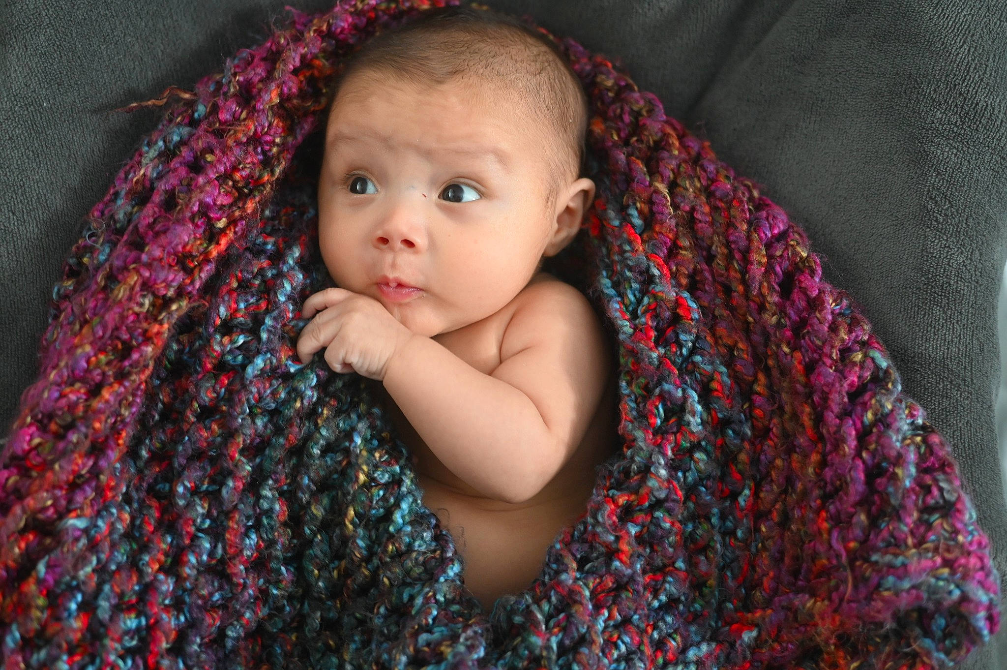 Sheldon is registered to the contest to win money with this photo: baby, baby_toddler_clothing, cheek, clothing, comfort, eye, flash_photography, head, iris, leaf, lip, magenta, nose, person, pink, product, purple, skin, sleeve, textile