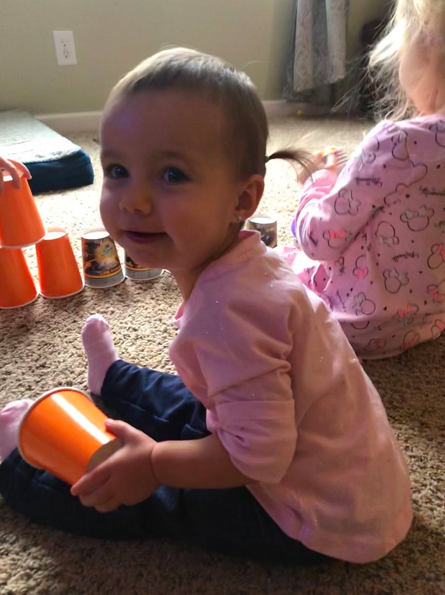 Alaina joined the competition — help win amazing prizes! baby, child, finger, fun, person, play, sitting, toddler, toy