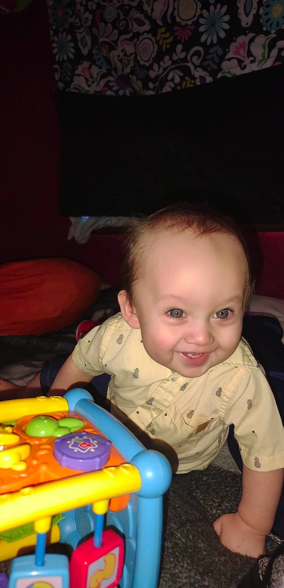 Giovanny is registered to the contest to win money with this photo: baby, baby_playing_with_toys, baby_toddler_clothing, ball_pit, black, cheek, child, eye, finger, fun, happy, human_body, iris, joy, mouth, nose, person, product, skin, smile