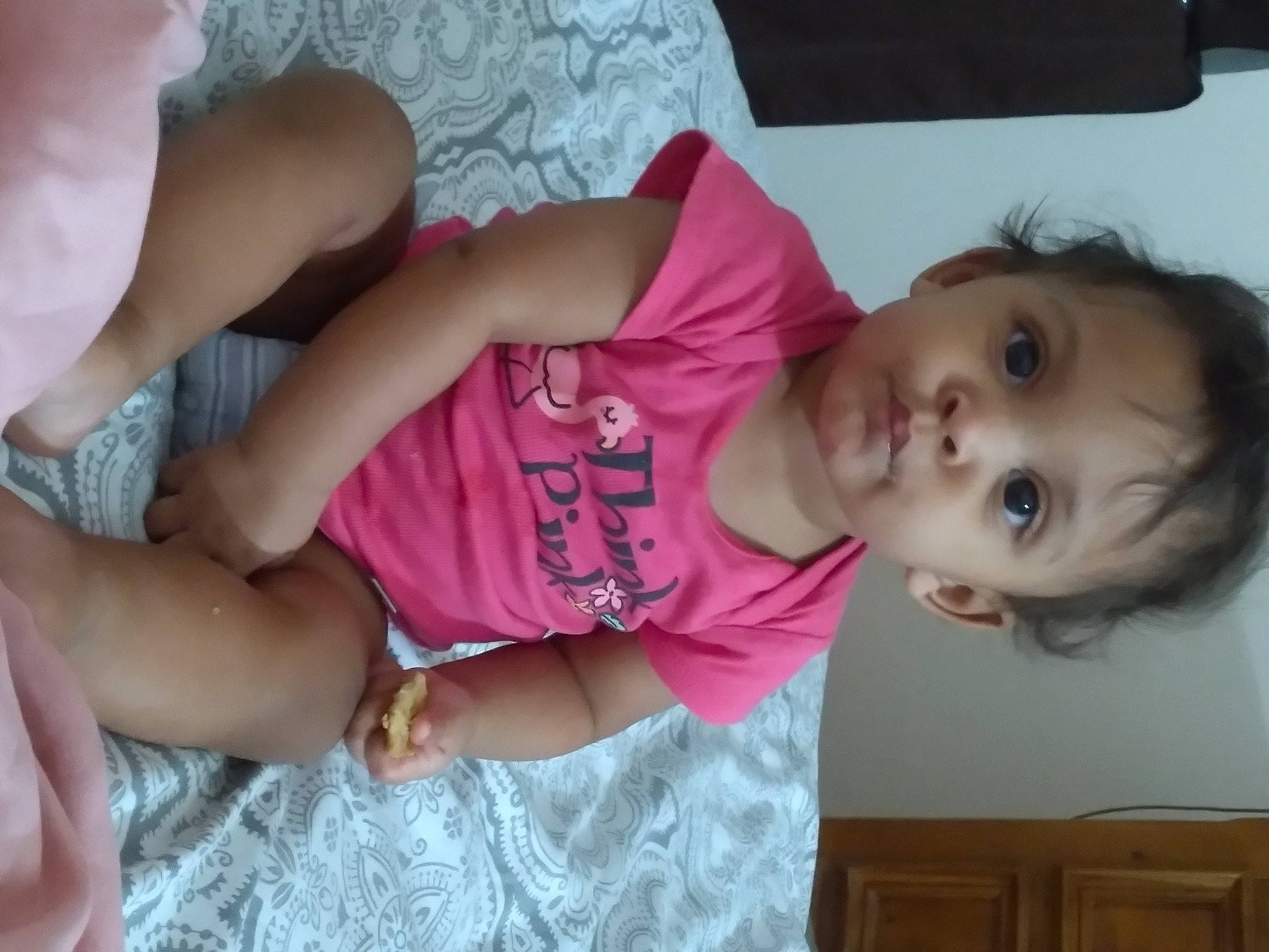 Brooklynn Harris joined the competition — help win amazing prizes! baby, baby_toddler_clothing, cheek, eye, eyelash, facial_expression, finger, gesture, happy, head, human, human_body, mammal, mouth, neck, nose, organ, person, pink, skin