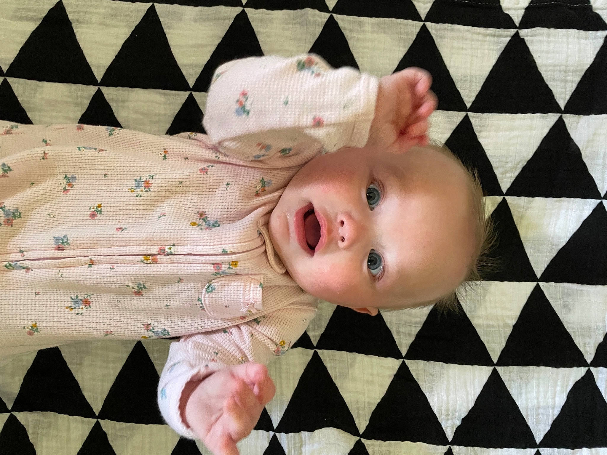 Miranda joined the competition — help win amazing prizes! baby, baby_toddler_clothing, cheek, child, dress, facial_expression, iris, mammal, nose, people, person, photograph, pink, skin, sleeve, smile, textile, toddler, vertebrate, white