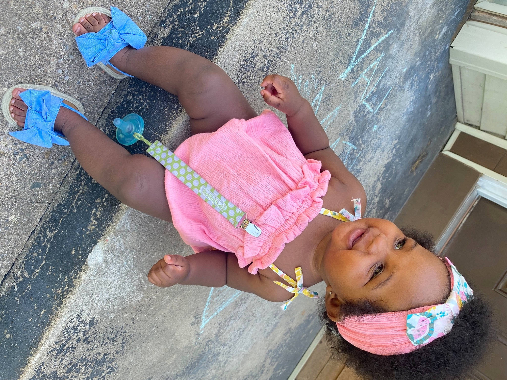 Vali joined the competition — help win amazing prizes! blue, child, cool, hand, hat, headwear, human_body, joint, knee, leg, leisure, person, pink, plant, shorts, smile, summer, sunglasses, thigh, toddler