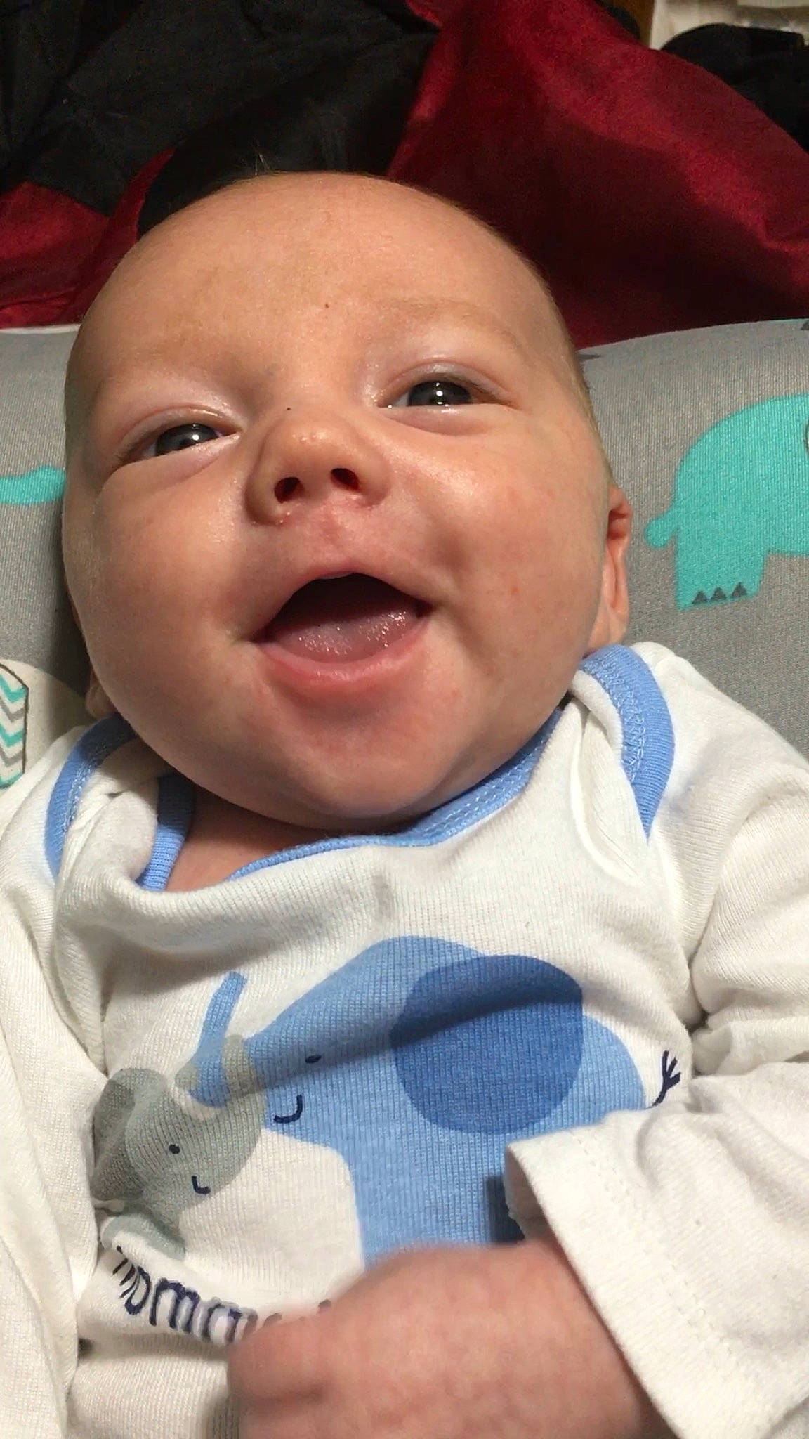 Jensen joined the competition — help win amazing prizes! baby, baby_laughing, baby_products, baby_toddler_clothing, cheek, child, chin, eyebrow, facial_expression, finger, gesture, happy, iris, lip, mouth, nose, person, skin, smile, toddler