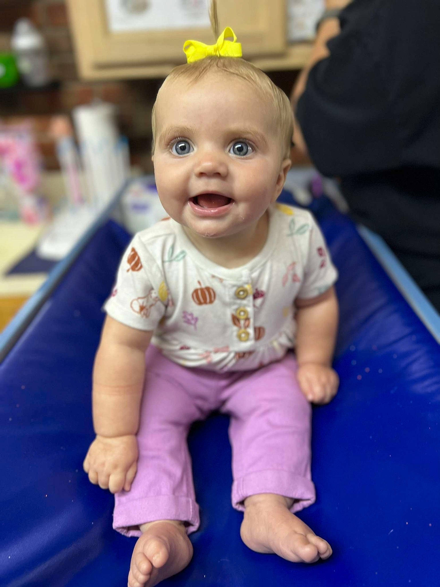 Kassidy joined the competition — help win amazing prizes! baby, baby_toddler_clothing, cheek, eye, face, facial_expression, fun, hair, happy, head, iris, person, pink, product, purple, skin, sleeve, smile, standing, toddler