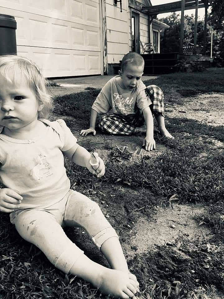Dalia joined the competition — help win amazing prizes! backyard, black_and_white, child, family, fun, grass, monochrome, monochrome_photography, people, person, photograph, photography, plant, play, sitting, smile, snapshot, soil, stock_photography, toddler