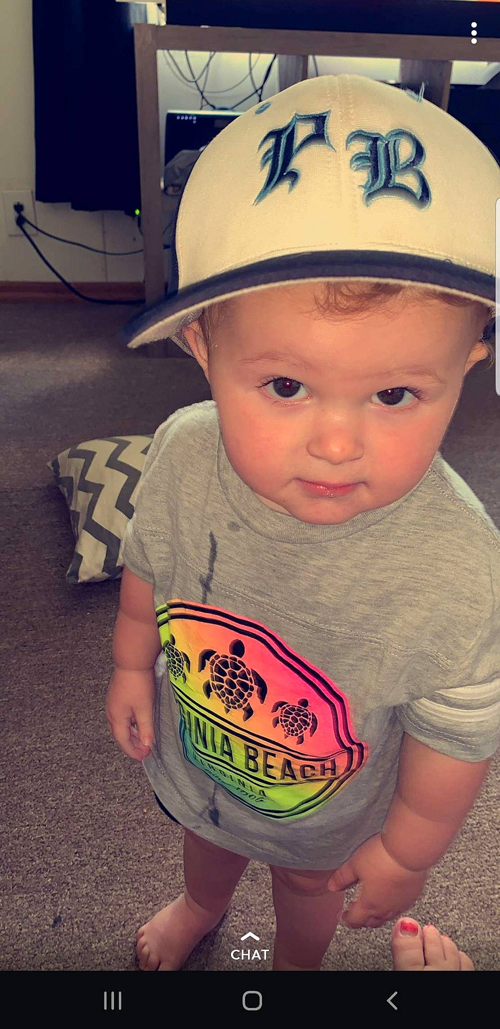 Braleigh is registered to the contest to win money with this photo: baby, child, cool, hat, headgear, headwear, helmet, person, personal_protective_equipment, toddler