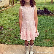 Gracie is registered to the contest to win money with this photo: backyard, child, clothing, dress, face, female, footwear, girl, grass, head, nature, outdoors, park, person, photography, plant, portrait, shoe, standing, yard