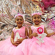 Aaliyah joined the competition — help win amazing prizes! child, birthday, party, pink_dress, tiara, smiling, balloons, celebration, number_4, girls, face_paint, happy, tulle, decorations, birthday_badge, sparkle, crown, festive, portrait, indoor