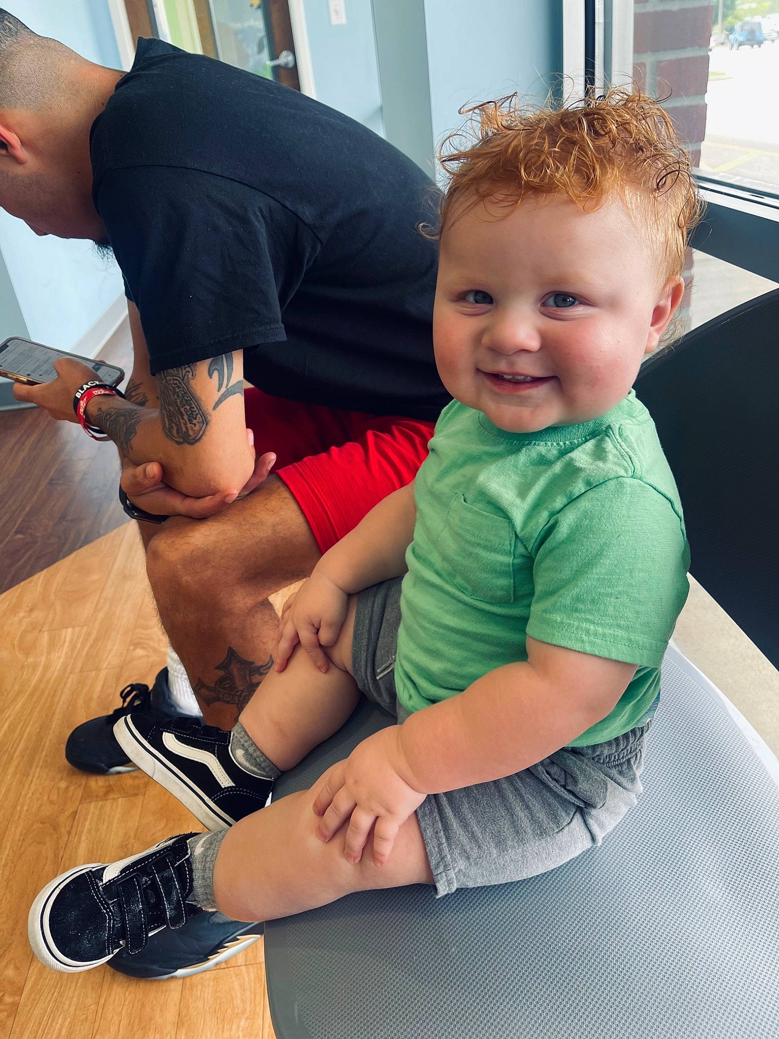 Hunter joined the competition — help win amazing prizes! arm, comfort, cool, finger, gesture, hand, human_body, joint, joy, knee, lap, leg, muscle, person, shoe, shorts, shoulder, skin, smile, sneakers