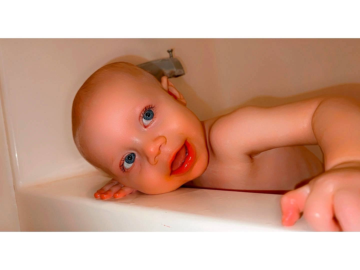Braylon joined the competition — help win amazing prizes! baby, baby_bathing, baby_making_funny_faces, baby_products, baby_toys, bathing, cheek, chest, child, eye, eyelash, flesh, jaw, nose, person, plastic, room, smile, thumb, toddler
