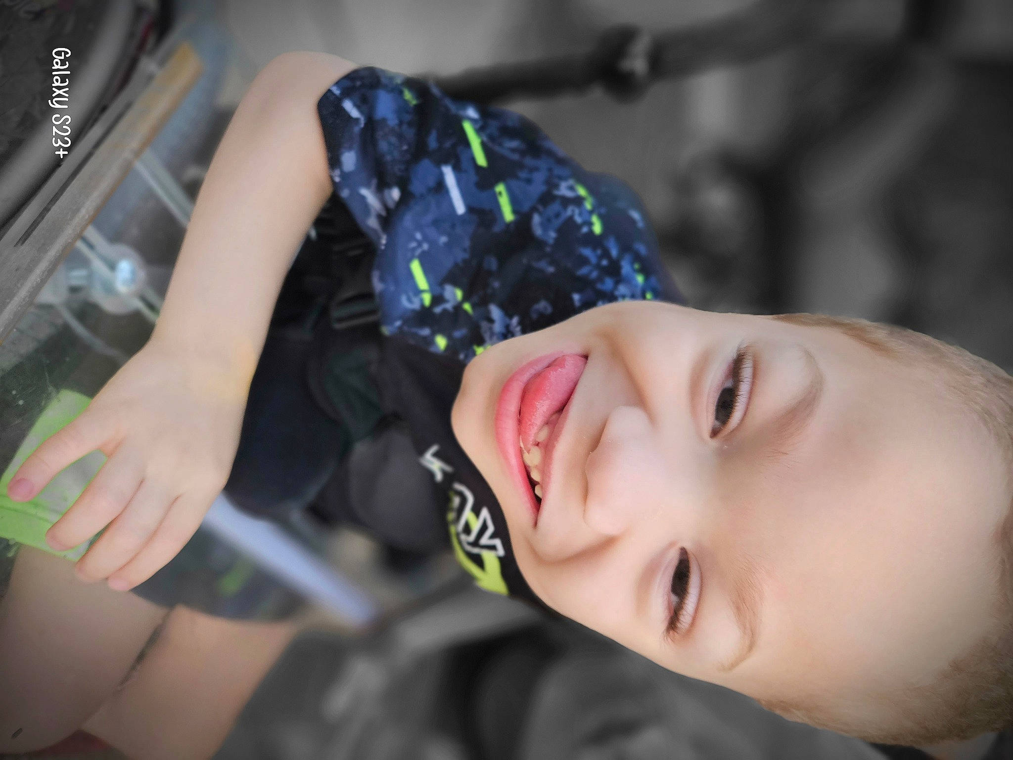 Isaiah joined the competition — help win amazing prizes! auto_part, baby, baby_products, child, eyelash, eyewear, fashion_accessory, flash_photography, fun, grass, happy, joy, laugh, leisure, person, personal_protective_equipment, portrait_photography, recreation, smile, toddler