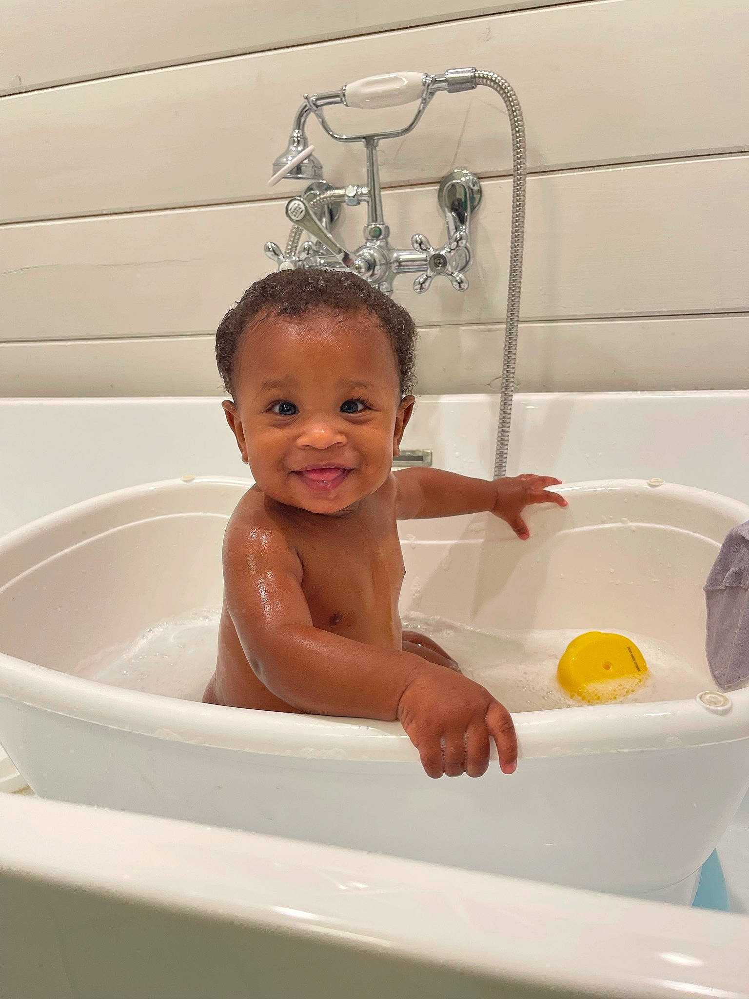 Asa joined the competition — help win amazing prizes! baby, baby_bathing, bath_toy, bathing, bathroom, bathtub, child, composite_material, fluid, fun, happy, joy, person, personal_care, plumbing, plumbing_fixture, property, rectangle, smile, toddler