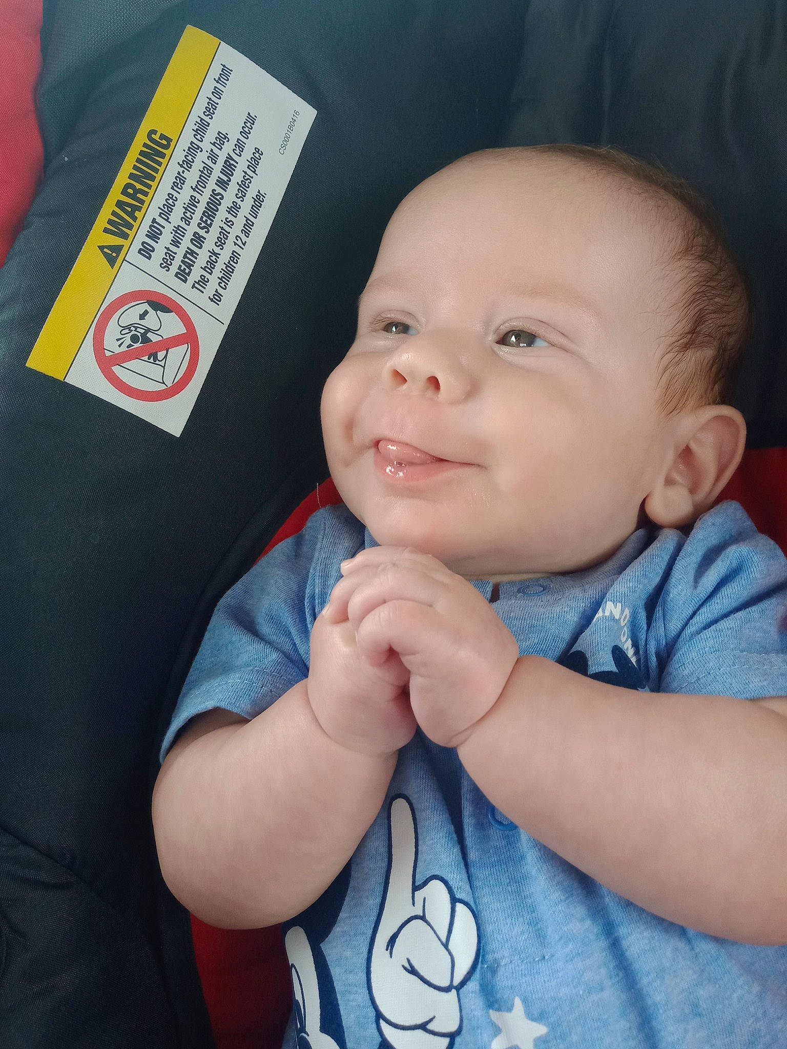 Raylan joined the competition — help win amazing prizes! baby_toddler_clothing, cheek, chin, ear, eyebrow, finger, gesture, hairstyle, hand, happy, iris, lip, mouth, nose, person, skin, sleeve, smile, t_shirt, thumb