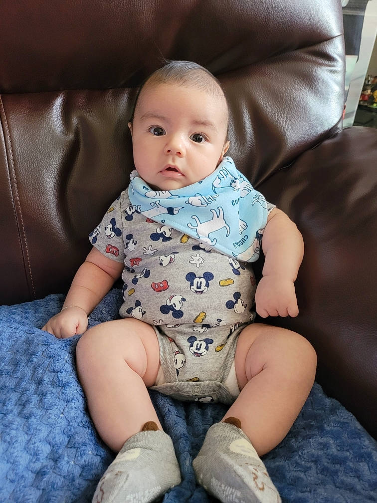 Riku joined the competition — help win amazing prizes! baby, baby_toddler_clothing, cheek, child, comfort, denim, electric_blue, flash_photography, happy, human_leg, knee, lap, pattern, person, portrait_photography, sitting, skin, sleeve, sock, thigh