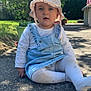 Maddy participe au concours pour gagner de l'argent avec cette photo : toddler, child, outdoor, sunny, hat, denim_dress, white_tights, grass, plants, sidewalk, nature, daylight, greenery, baby, face, sitting, person, blue_sky, casual_clothing, garden