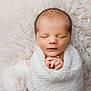 newborn, baby, sleeping, wrapped, blanket, soft, knit, white, peaceful, cute, infant, portrait, closeup, hands, face, skin, rest, cozy, warm, tender