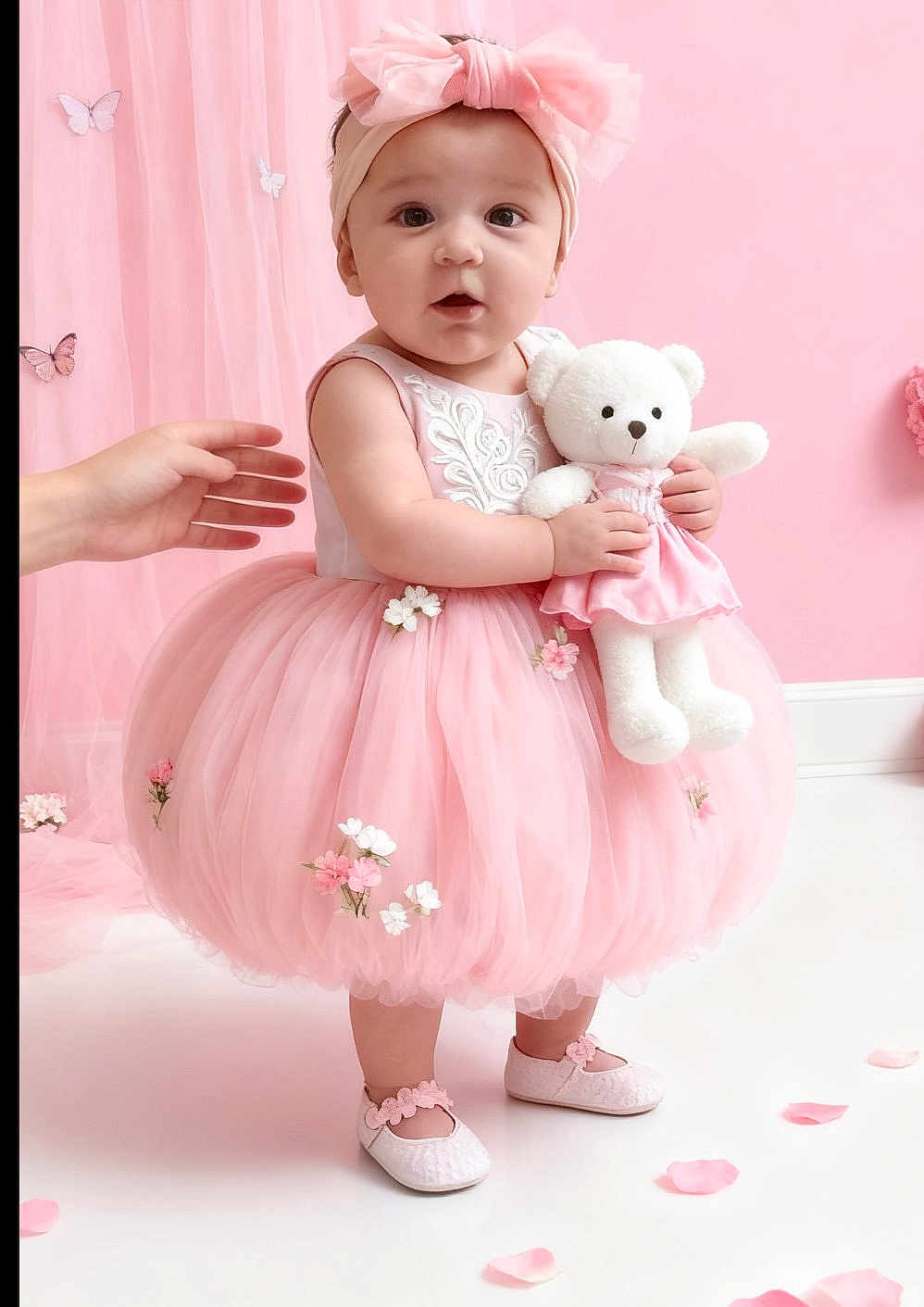Lietys joined the competition — help win amazing prizes! baby, child, pink_dress, tutu, headband, teddy_bear, flowers, cute, indoor, portrait, shoes, floor, hand, soft_lighting, decor, smiling, person, adorable, studio, butterfly