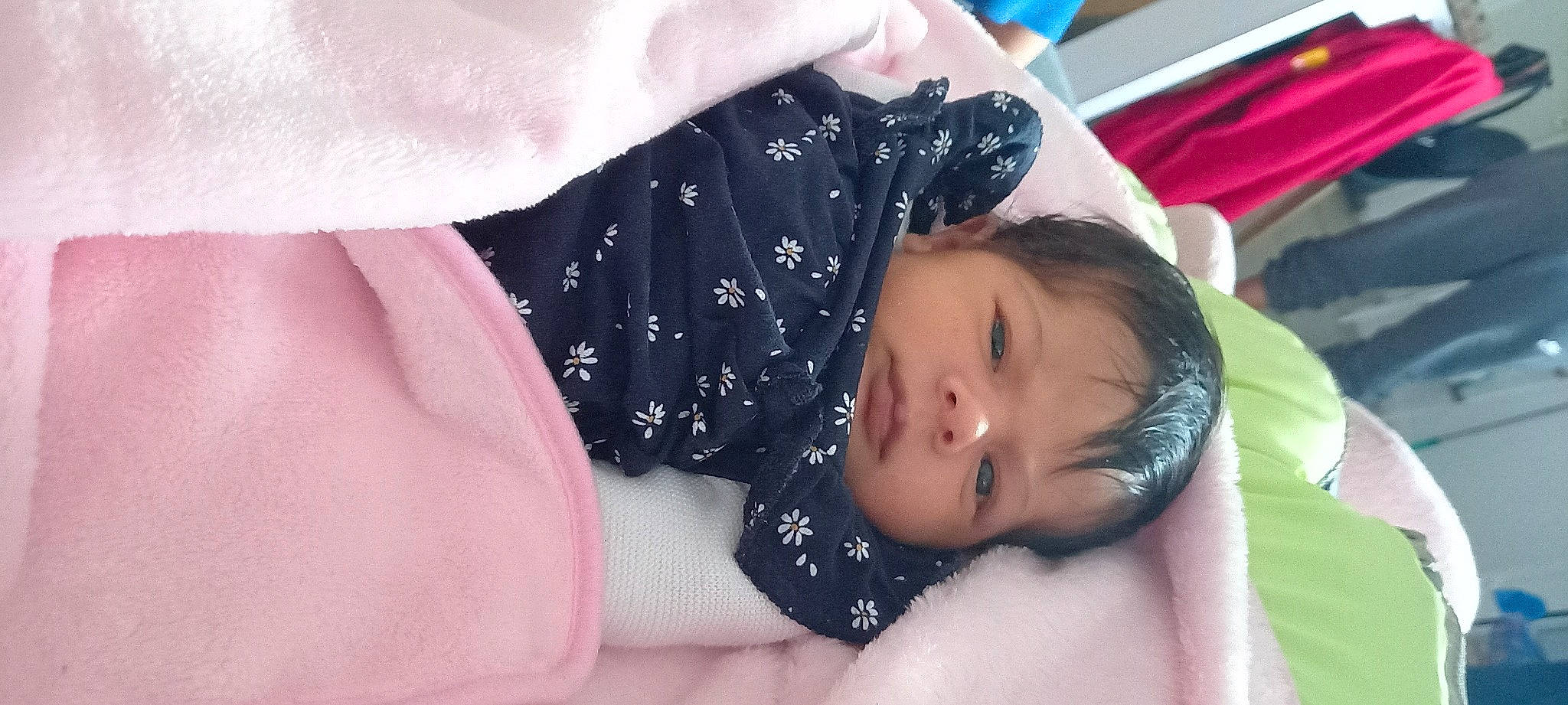 Kassily participe au concours pour gagner de l'argent avec cette photo : black_hair, child, close_up, comfort, eyelash, fashion_accessory, gesture, happy, human_leg, jewellery, linens, lip, nail, nose, pattern, person, petal, pink, skin, sleeve