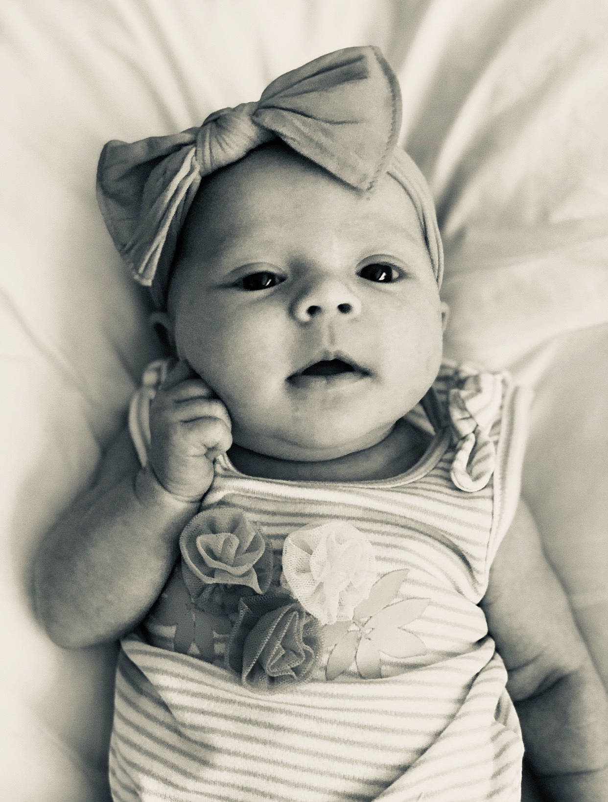 Marilynn is registered to the contest to win money with this photo: baby, black_and_white, cheek, child, eye, face, head, headgear, iris, lip, monochrome, monochrome_photography, nose, person, photograph, photography, portrait, portrait_photography, skin, smile