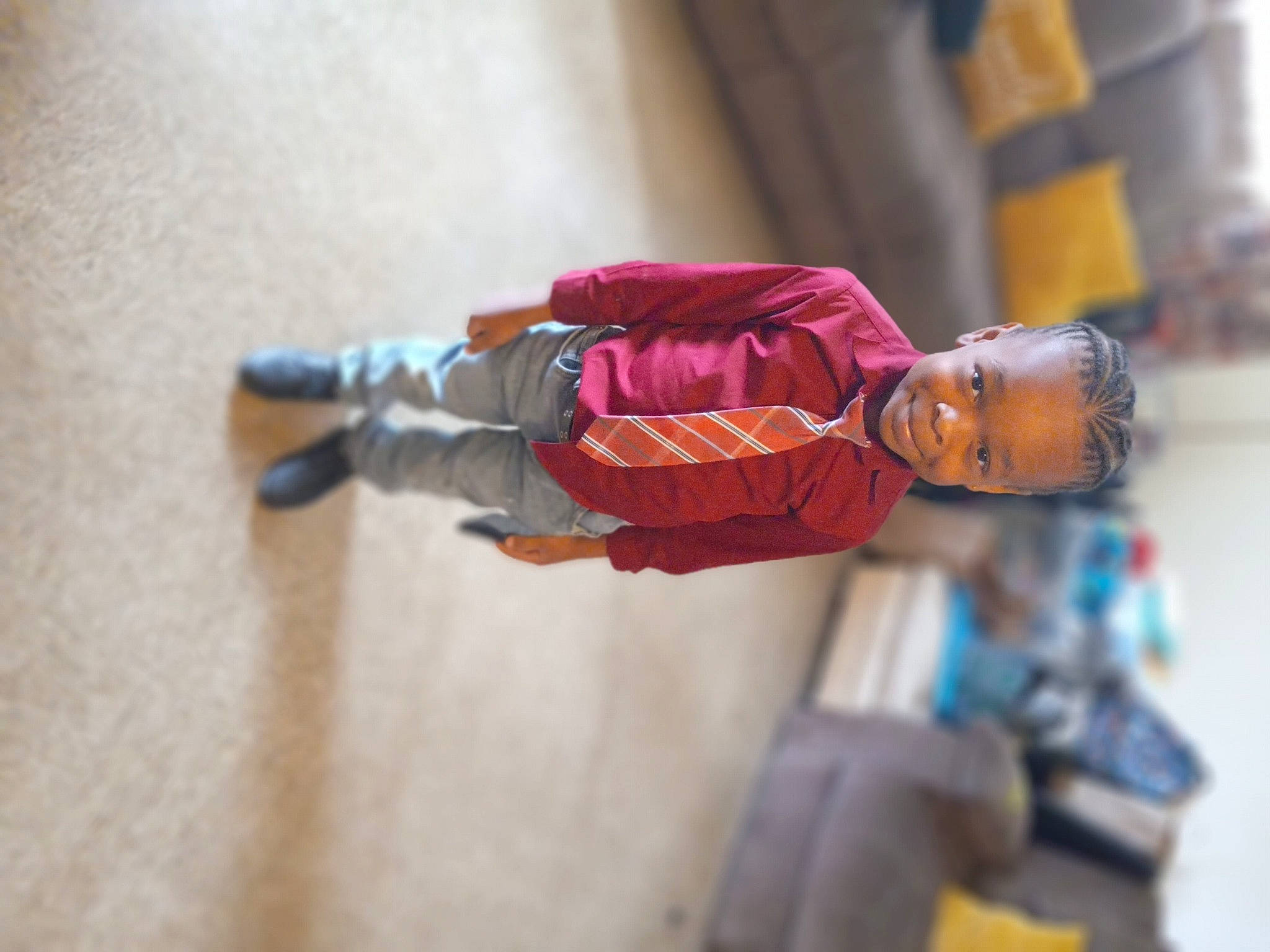 Ta'Mir joined the competition — help win amazing prizes! action_figure, carmine, child, costume, electric_blue, fictional_character, flooring, fun, helmet, joy, magenta, person, purple, room, toddler, toy, wood