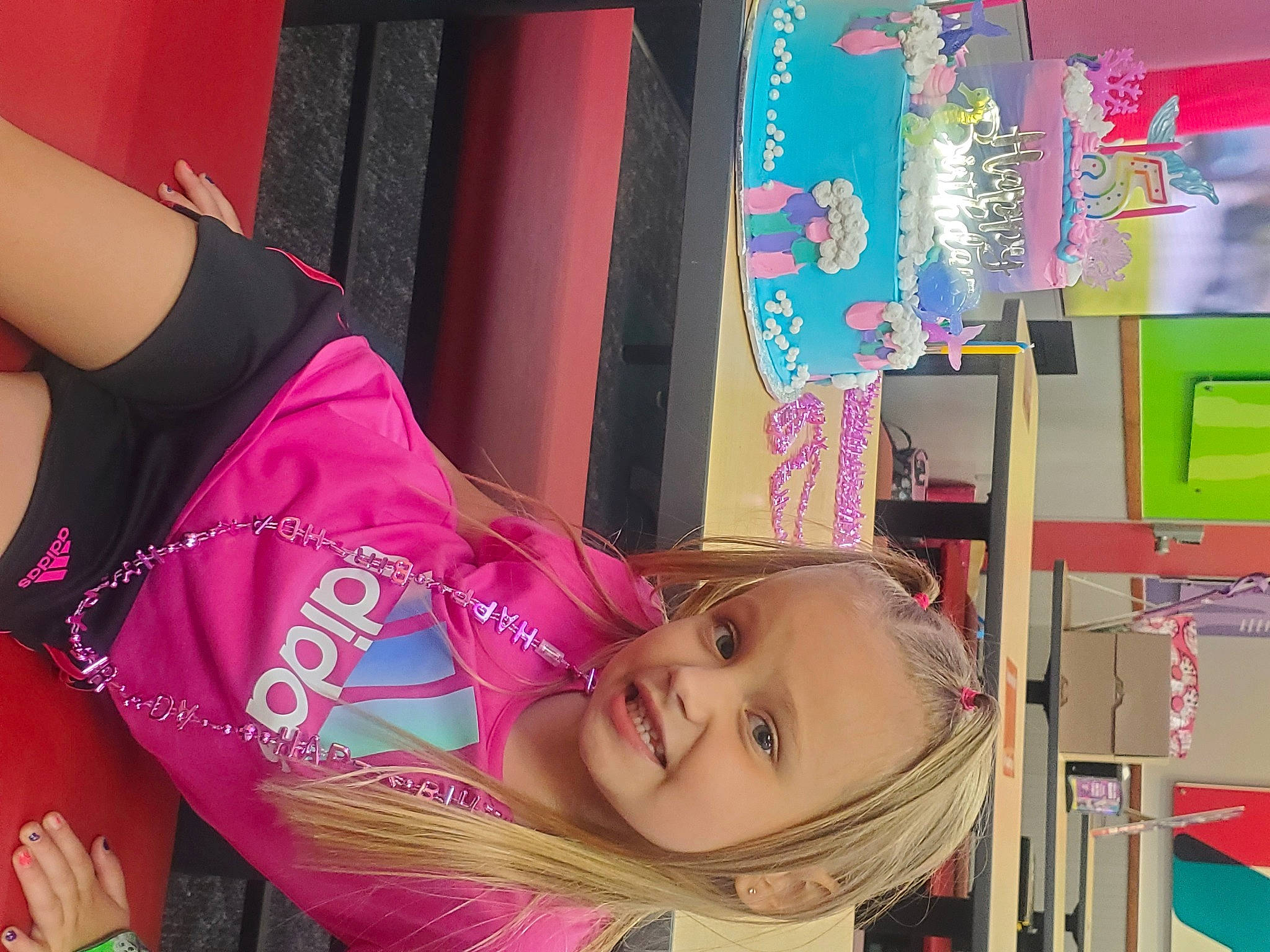 Delaney joined the competition — help win amazing prizes! abdomen, art, baby, building, child, fun, happy, human_leg, joy, leisure, magenta, person, pink, play, purple, room, smile, snapshot, textile, thigh