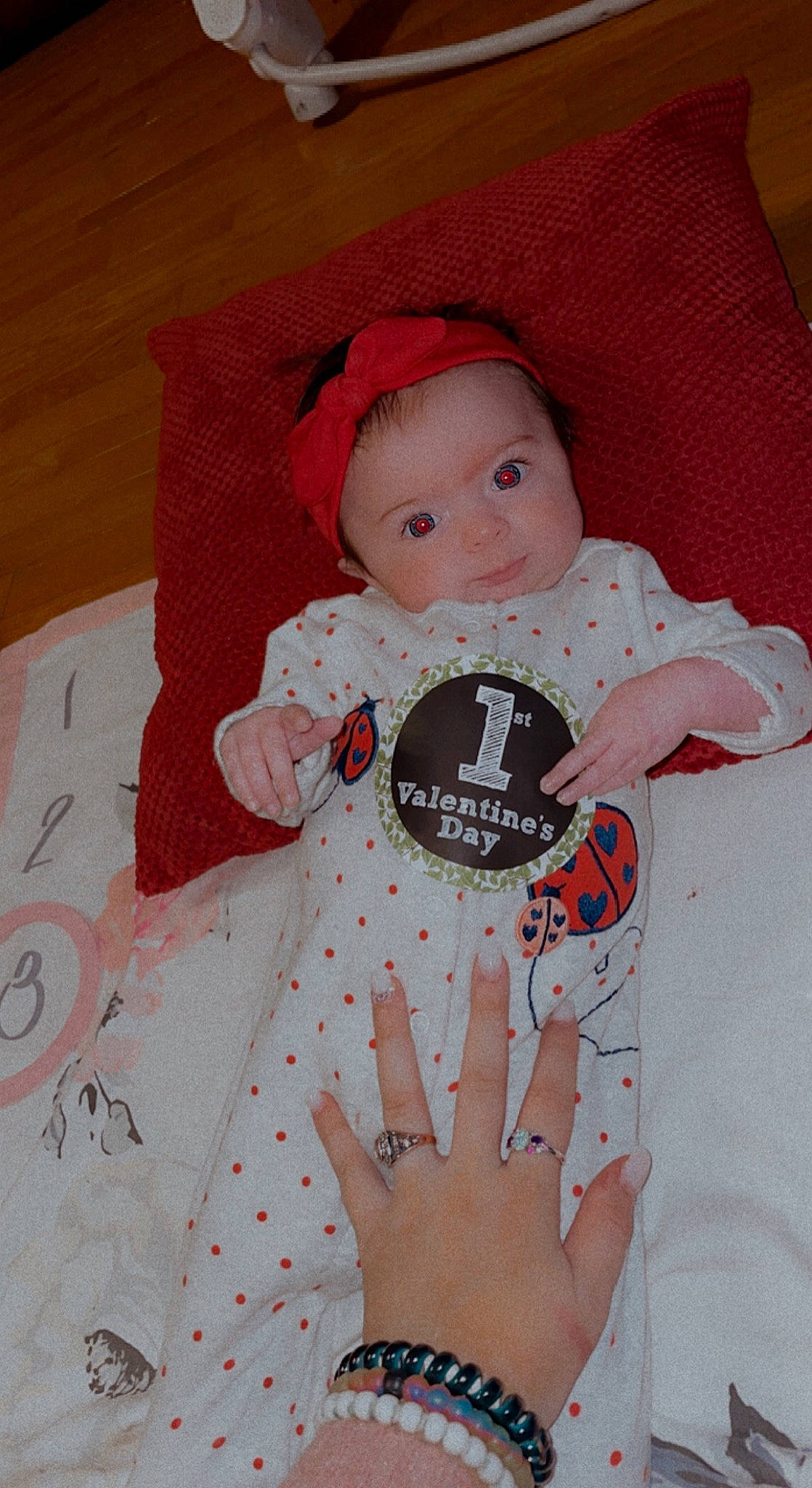 Ansley joined the competition — help win amazing prizes! art, baby, baby_products, baby_toddler_clothing, carmine, cheek, child, comfort, doll, dress, eye, face, linens, pattern, person, pink, skin, sleeve, sun_hat, textile