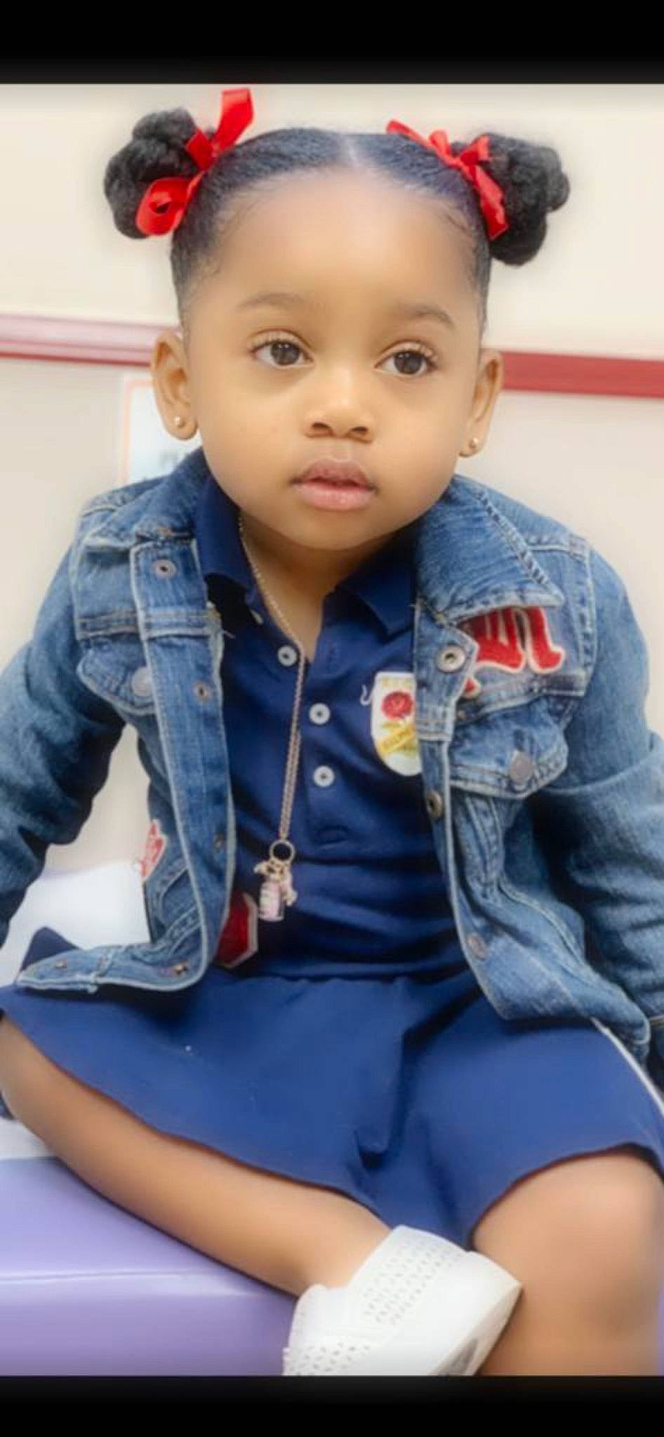 Olivia joined the competition — help win amazing prizes! cheek, child, child_model, cool, denim, jeans, leg, outerwear, person, sitting, smile, textile, toddler