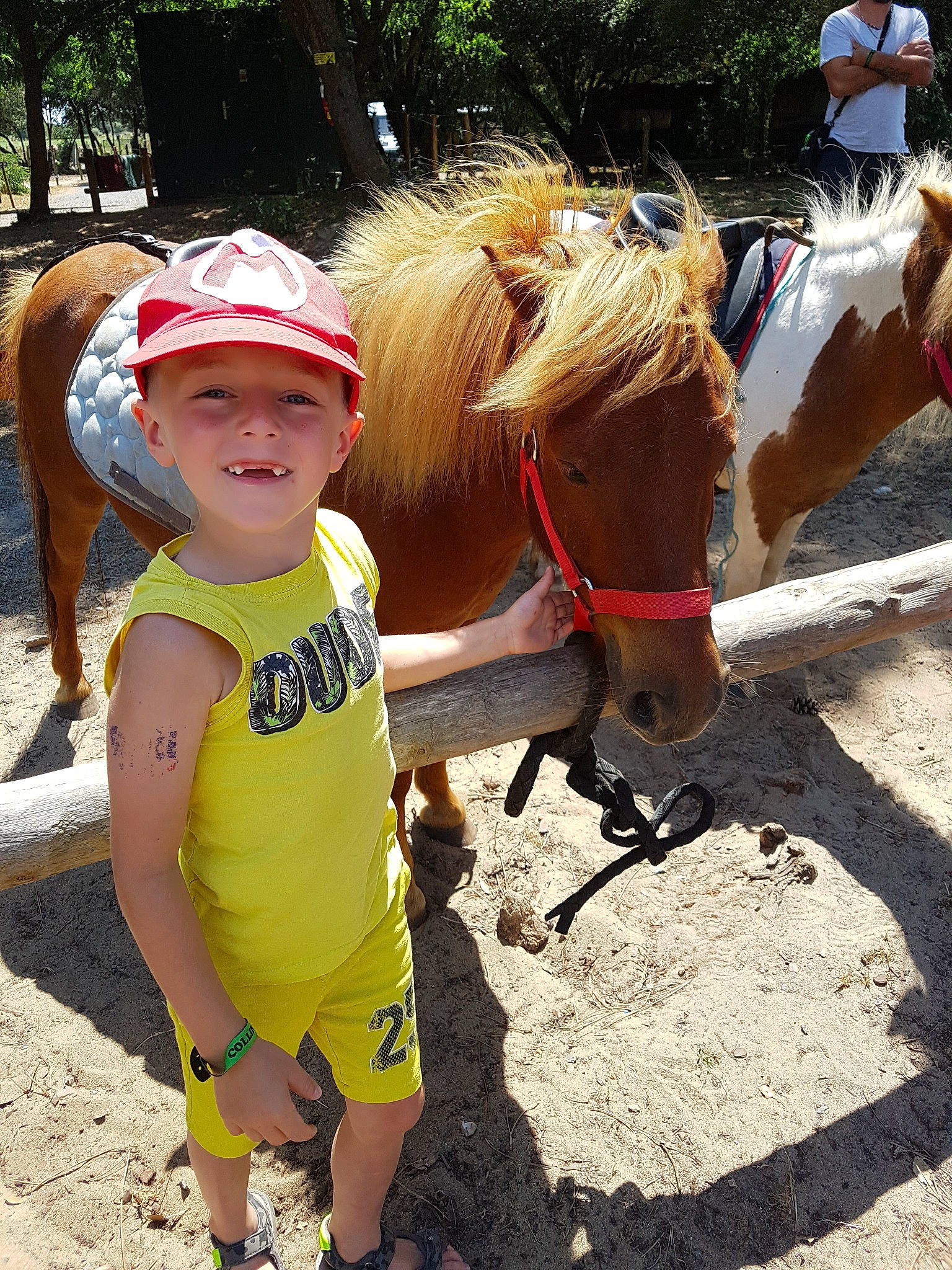 Aidenn a rejoint le concours — aidez-le/la à gagner de superbes lots ! bridle, child, fun, girl, headwear, horse, horse_harness, horse_like_mammal, horse_supplies, horse_tack, livestock, mammal, mane, pack_animal, person, play, pony, toddler, vacation, vertebrate