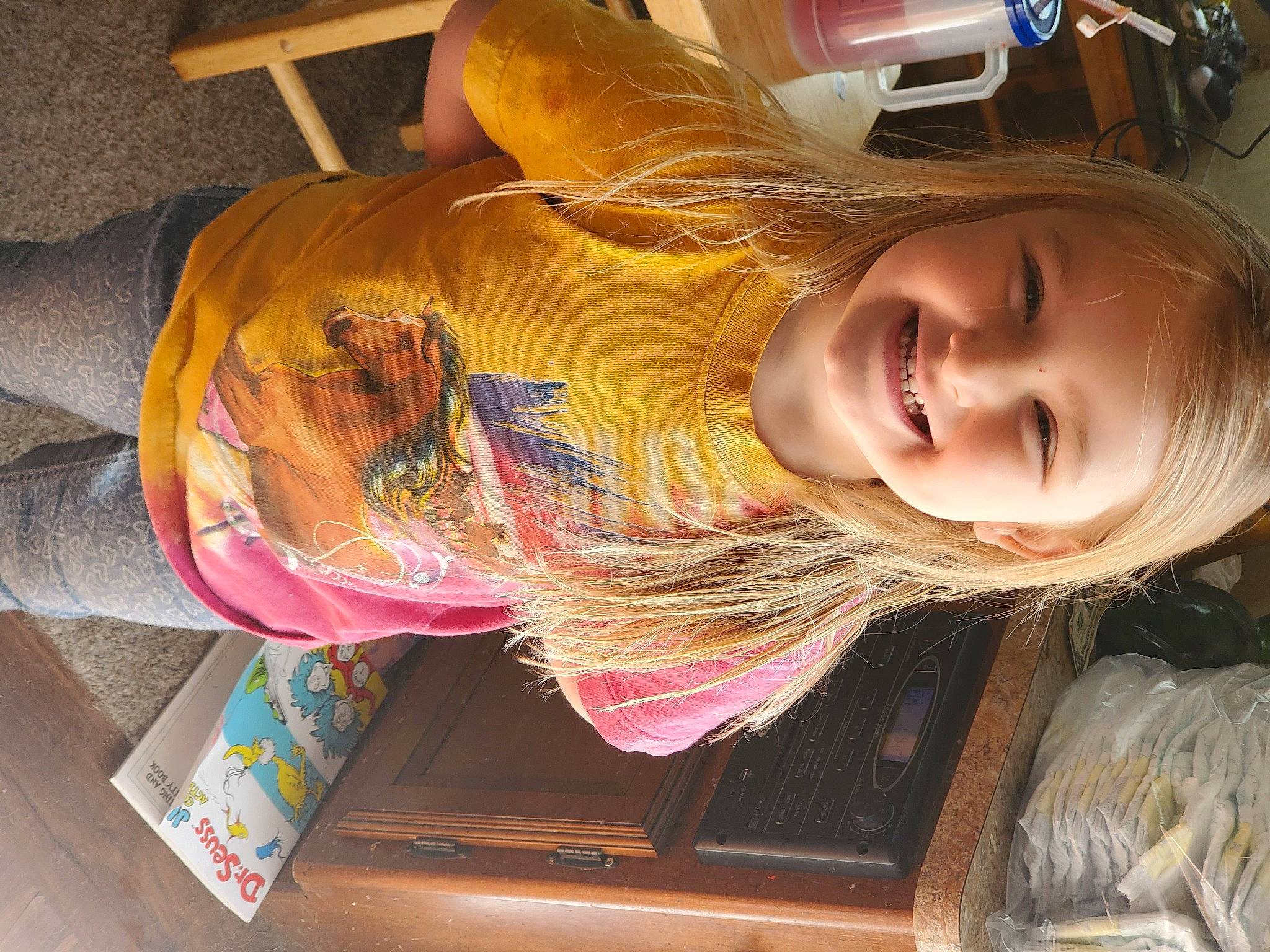 Brooklyn joined the competition — help win amazing prizes! bangs, blond, brown_hair, child, ear, eyelash, eyewear, fun, happy, jaw, joy, lip, mouth, nose, person, selfie, skin, sleeve, smile, snapshot