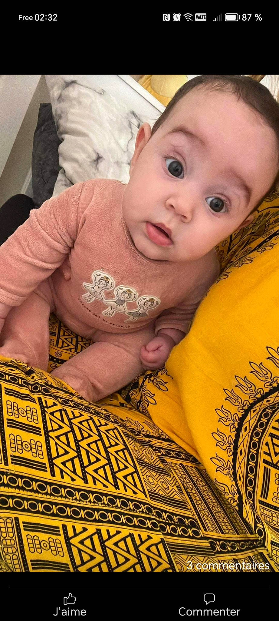 Aalliyah participe au concours pour gagner de l'argent avec cette photo : baby, baby_toddler_clothing, beauty, cheek, eye, eyebrow, eyelash, face, facial_expression, happy, head, iris, lip, nose, organ, people, person, photograph, plant, skin